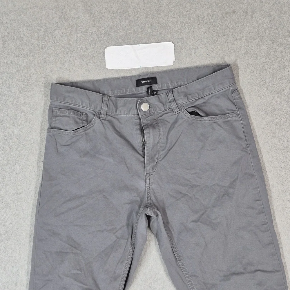 Theory Men Pants 31 Gray Chino Twill Zipper 29